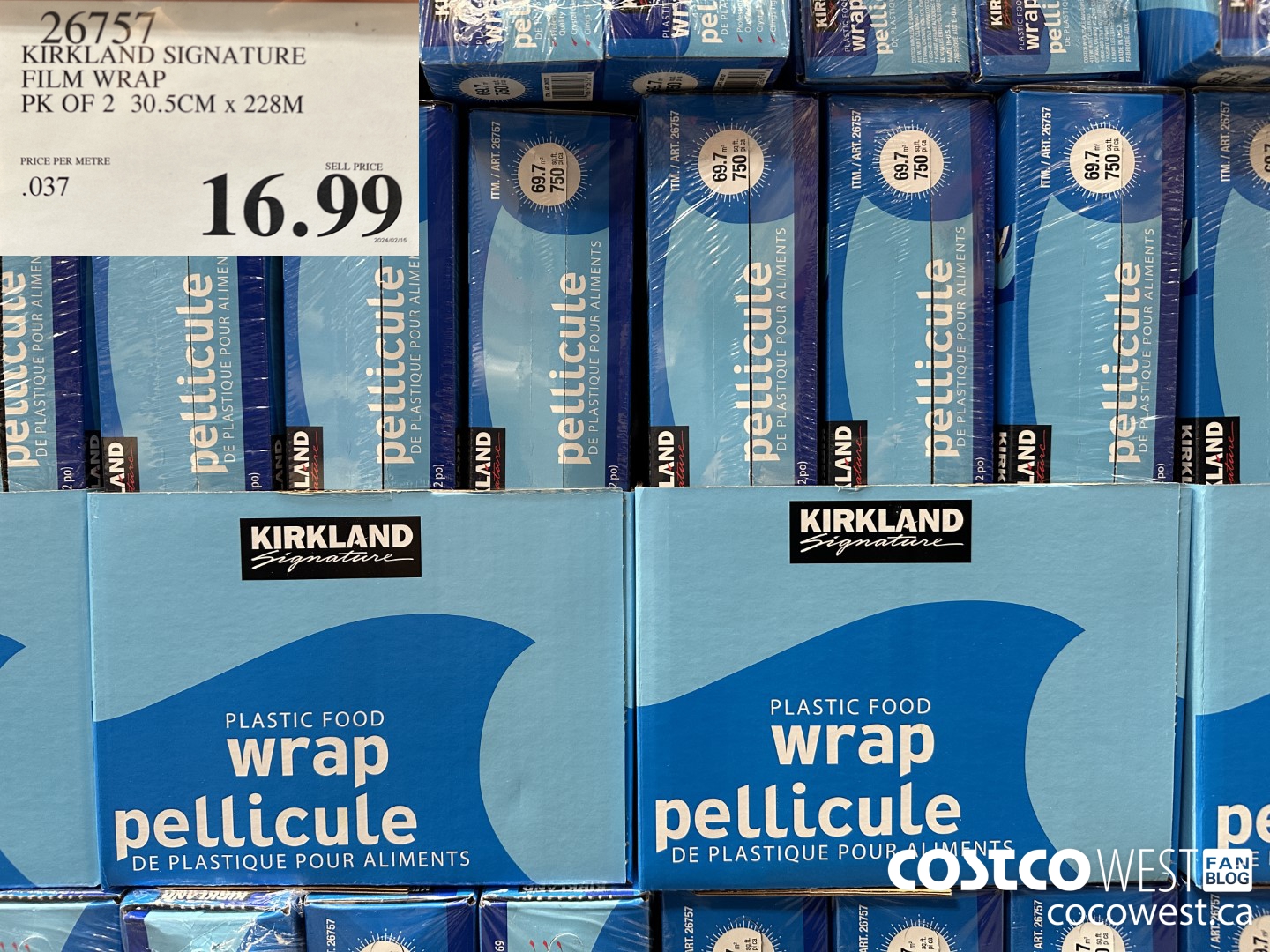 26757 KIRKLAND SIGNATURE FILM WRAP PK OF 2 30.5CM X 228M $16.99