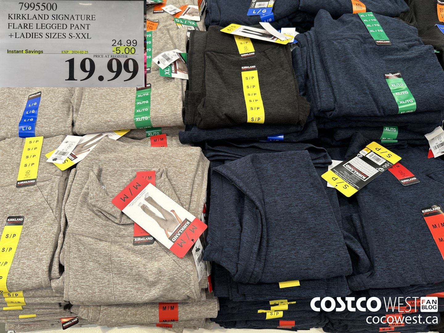 7995500 KIRKLAND SIGNATURE FLARE LEGGED PANT LADIES SIZES S-XXL ($5.00 INSTANT SAVINGS EXPIRES ON 2024-02-25) $19.99