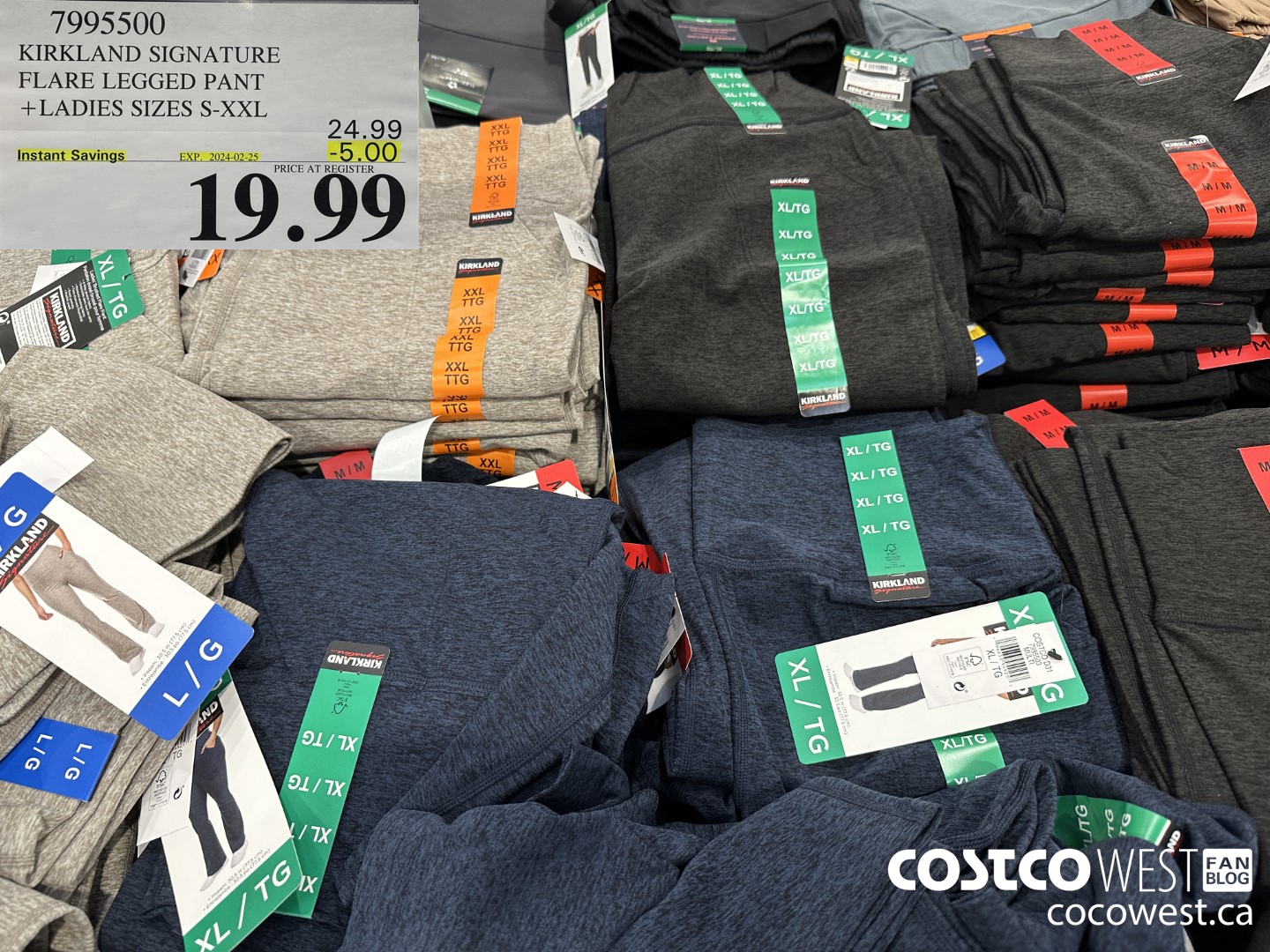 7995500 KIRKLAND SIGNATURE FLARE LEGGED PANT LADIES SIZES S-XXL ($5.00 INSTANT SAVINGS EXPIRES ON 2024-02-25) $19.99