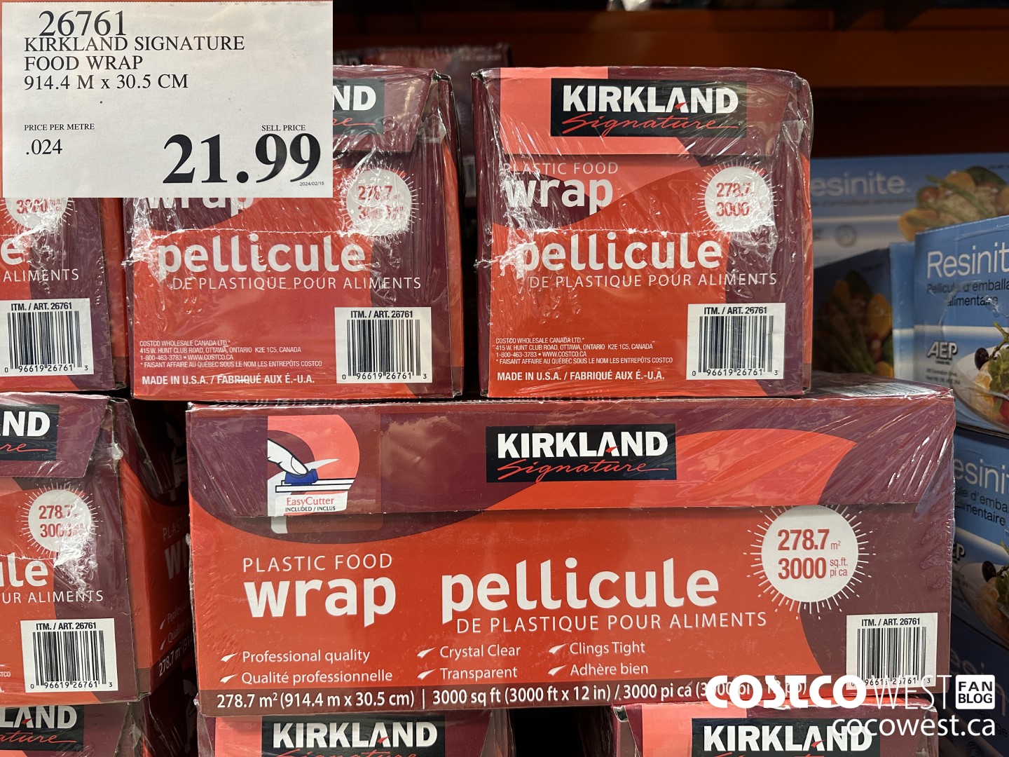 26761 KIRKLAND SIGNATURE FOOD WRAP 914.4 M X 30.5 CM $21.99