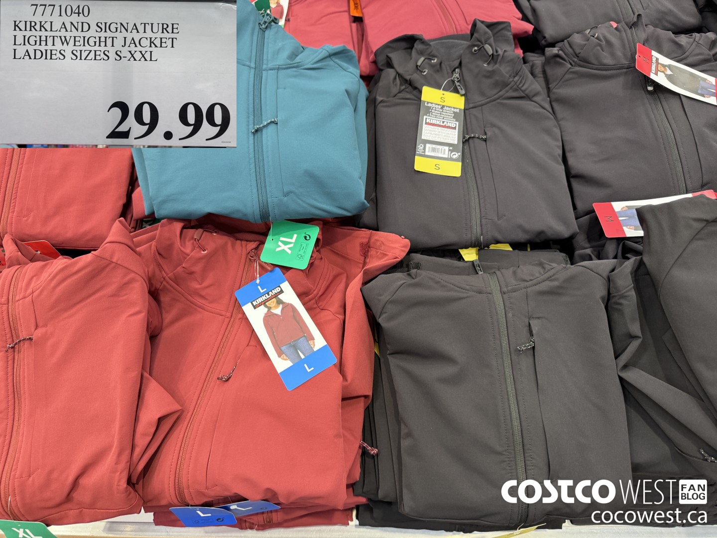 7771040 KIRKLAND SIGNATURE LIGHTWEIGHT JACKET LADIES SIZES S-XXL $29.99