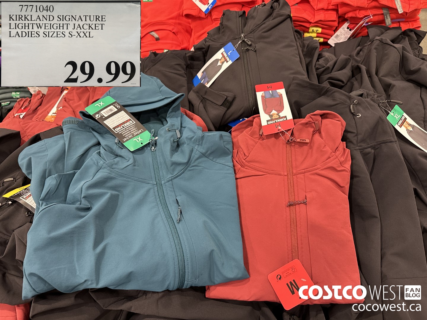 7771040 KIRKLAND SIGNATURE LIGHTWEIGHT JACKET LADIES SIZES S-XXL $29.99