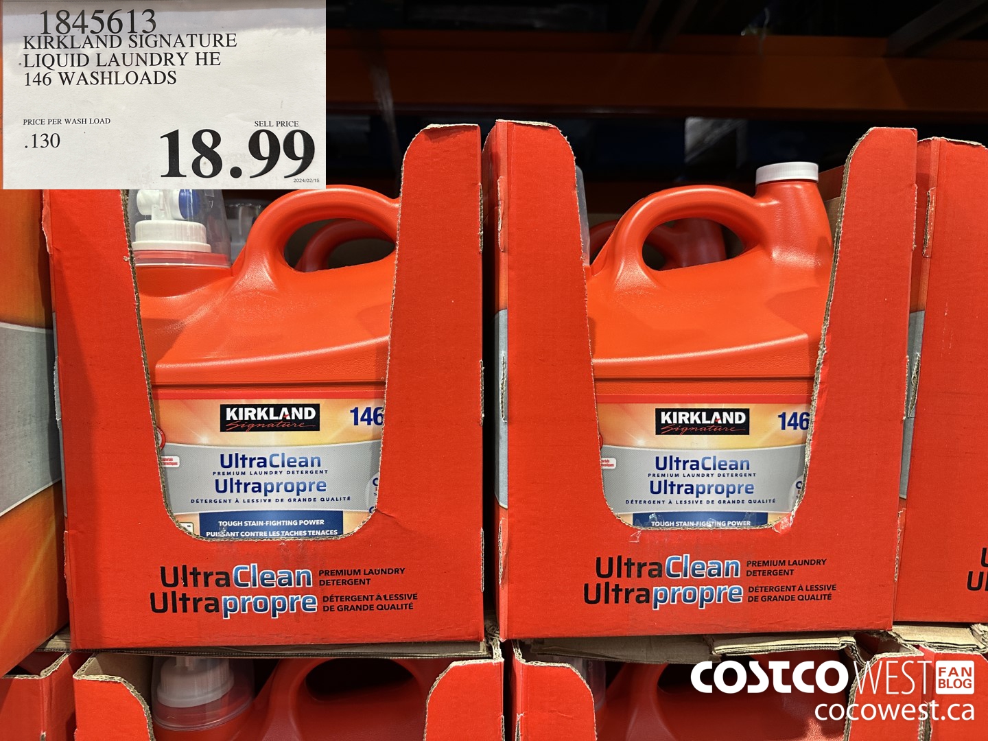 1845613 KIRKLAND SIGNATURE LIQUID LAUNDRY HE 146 WASHLOADS $18.99