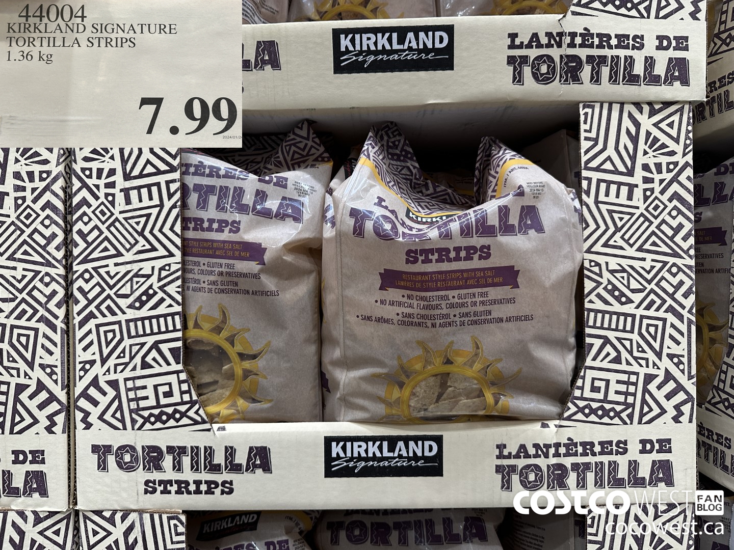 44004 KIRKLAND SIGNATURE TORTILLA STRIPS 1.36 KG $7.99
