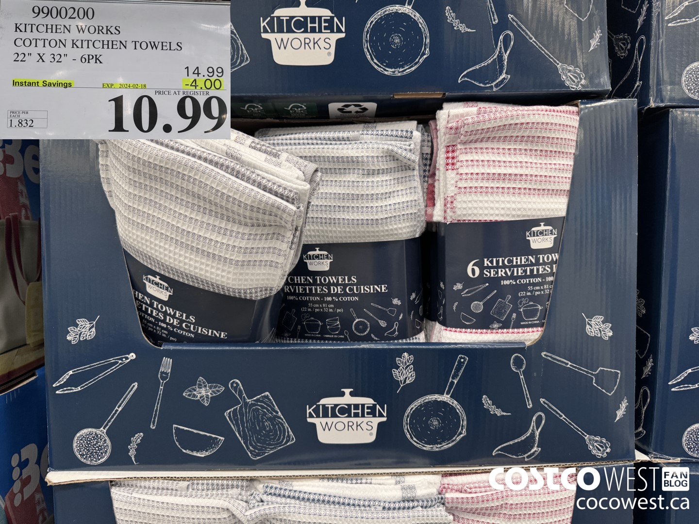 9900200 KITCHEN WORKS COTTON KITCHEN TOWELS 22