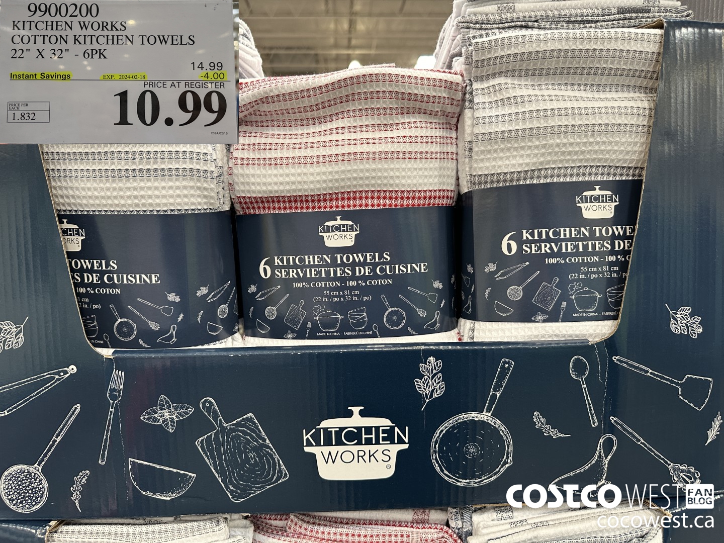 9900200 KITCHEN WORKS COTTON KITCHEN TOWELS 22