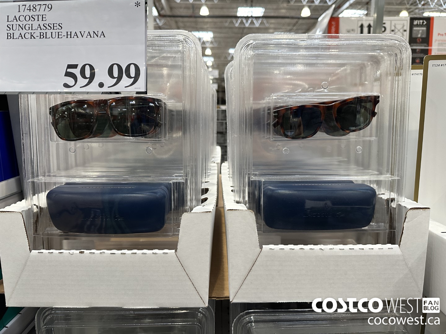 1748779 LACOSTE SUNGLASSES BLACK-BLUE-HAVANA $59.99