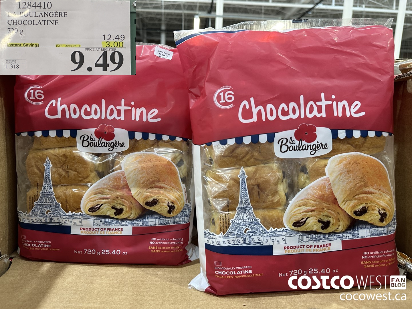 1284410 LA BOULANGERE CHOCOLATINE 720 G ($3.00 INSTANT SAVINGS EXPIRES ON 2024-02-11) $9.49