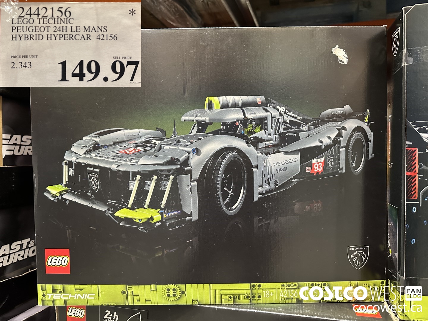 2442156 LEGO TECHNIC PEUGEOT 24H LE MANS HYBRID HYPERCAR 42156 $149.97