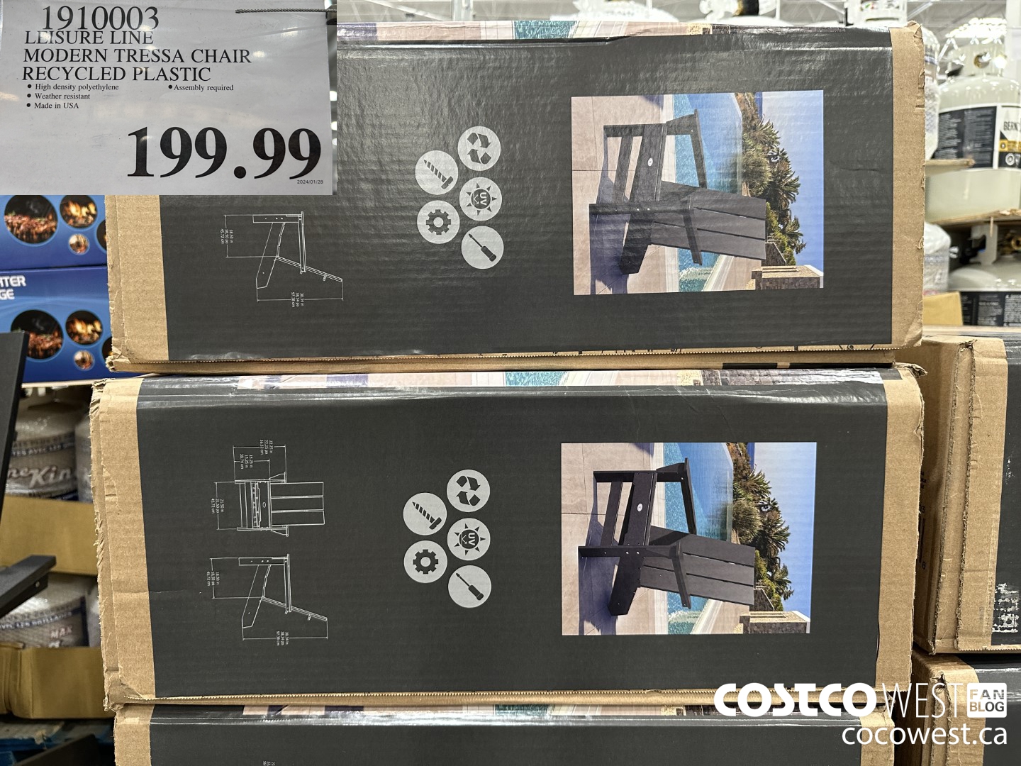 Costco Winter Seasonal 2024 Superpost Furniture Exercise Garden   LEISURE LINE MODERN TRESSA CHAIR RECYCLED PLASTIC 20240205 156413 