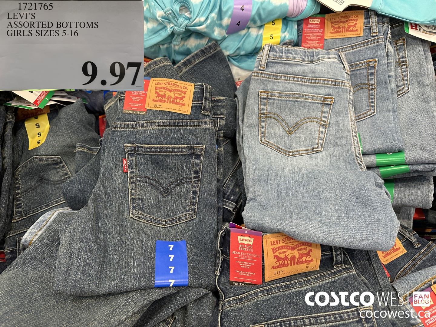 1721765 LEVI'S ASSORTED BOTTOMS GIRLS SIZES 5-16  $9.97