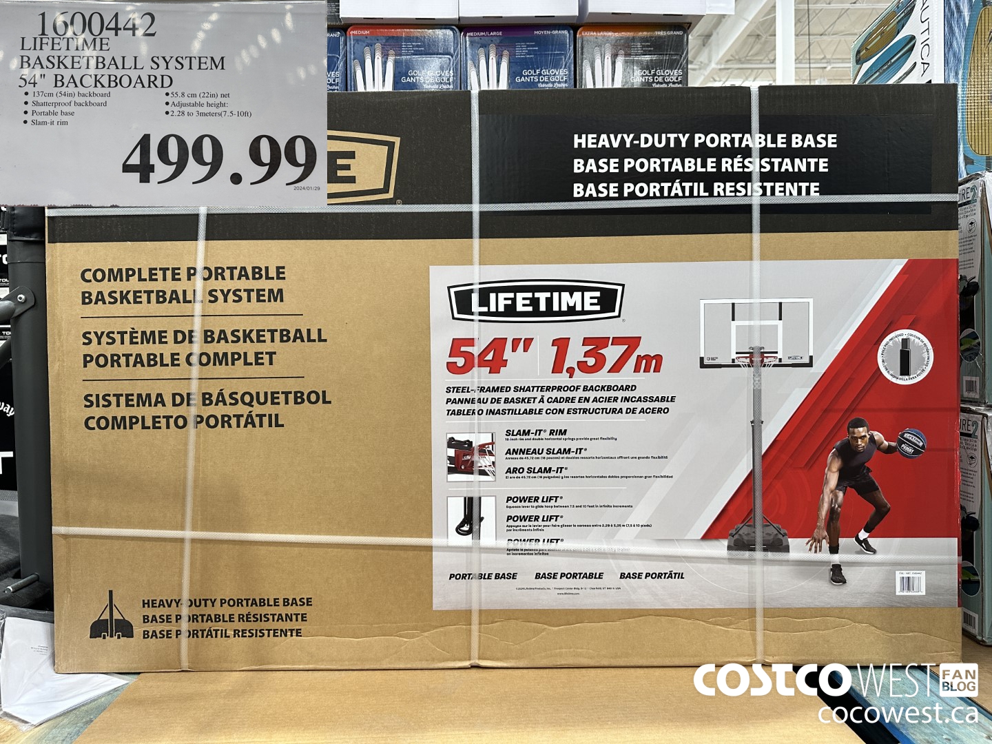 1600442 LIFETIME PRODUCTS BASKETBALL SYSTEM 54IN BACKBOARD $499.99