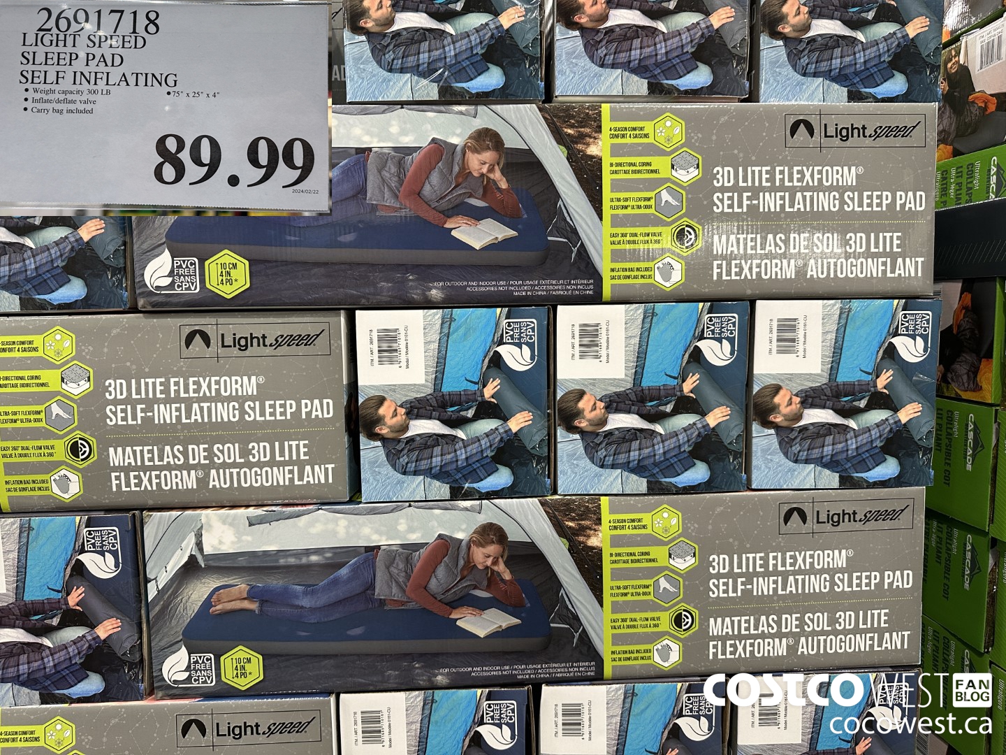2691718 LIGHT SPEED SLEEP PAD SELF INFLATING $89.99