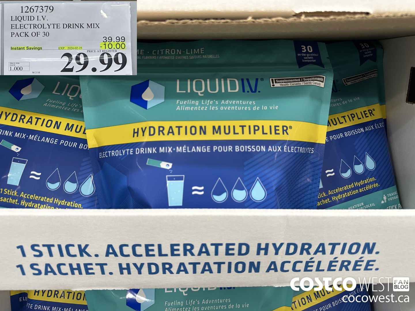 1267379 LIQUID ELECTROLYTE DRINK MIX PACK OF 30 ($10.00 INSTANT SAVINGS EXPIRES ON 2024-02-25) $29.99