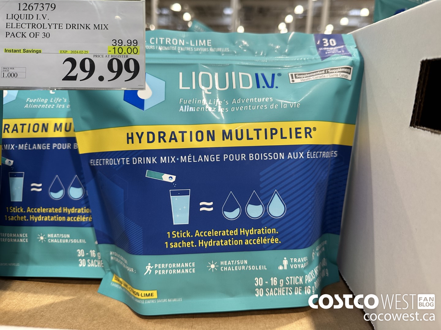 1267379 LIQUID ELECTROLYTE DRINK MIX PACK OF 30 ($10.00 INSTANT SAVINGS EXPIRES ON 2024-02-25) $29.99