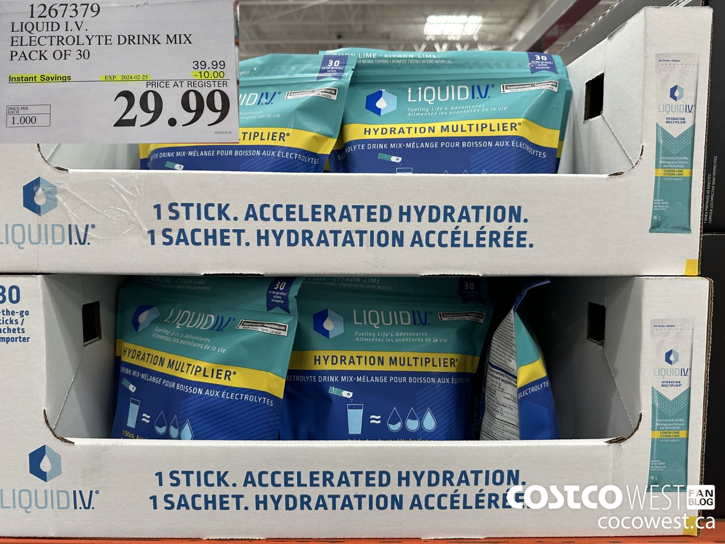 1267379 LIQUID ELECTROLYTE DRINK MIX PACK OF 30 ($10.00 INSTANT SAVINGS EXPIRES ON 2024-02-25) $29.99