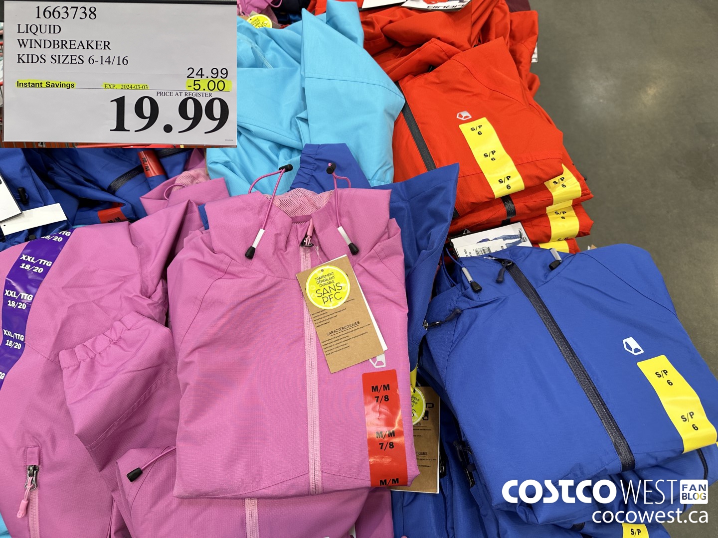1663738 LIQUID WINDBREAKER KIDS SIZES 6-14/16 ($5.00 INSTANT SAVINGS EXPIRES ON 2024-03-03) $19.99