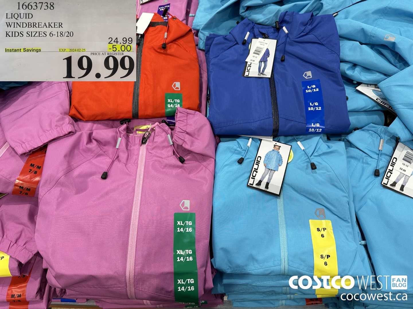 1663738 LIQUID WINDBREAKER KIDS SIZES 6-18/20 ($5.00 INSTANT SAVINGS EXPIRES ON 2024-02-25) $19.99