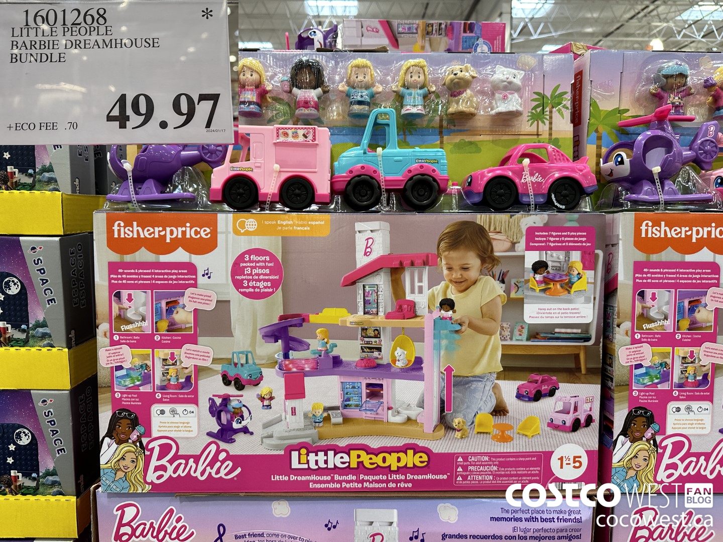 1601268 LITTLE PEOPLE BARBIE DREAMHOUSE BUNDLE $49.97