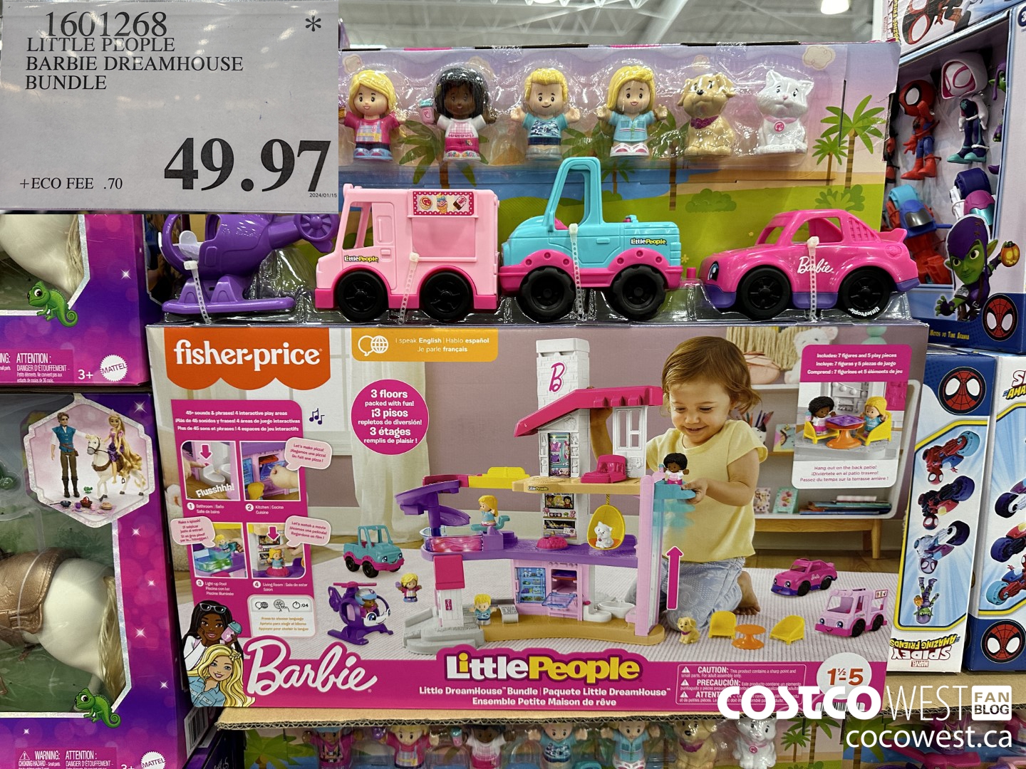 1601268 LITTLE PEOPLE BARBIE DREAMHOUSE BUNDLE $49.97
