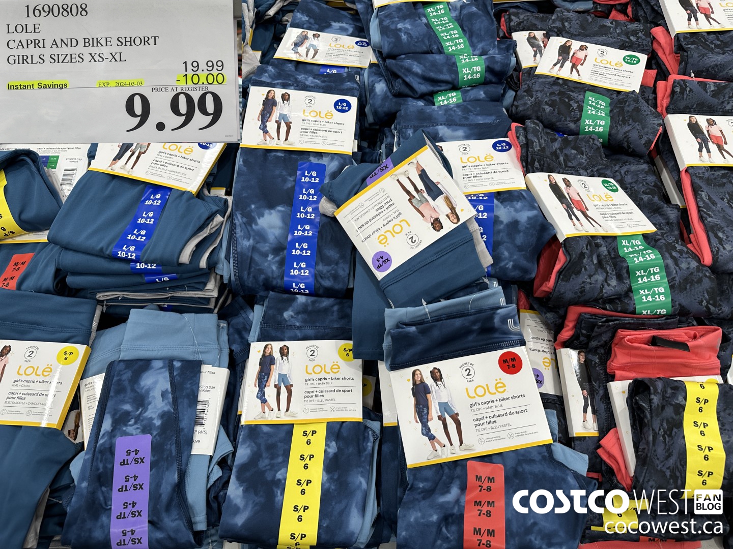 1690808 LOLE CAPRI AND BIKE SHORT GIRLS SIZES XS-XL ($10.00 INSTANT SAVINGS EXPIRES ON 2024-03-03) $9.99