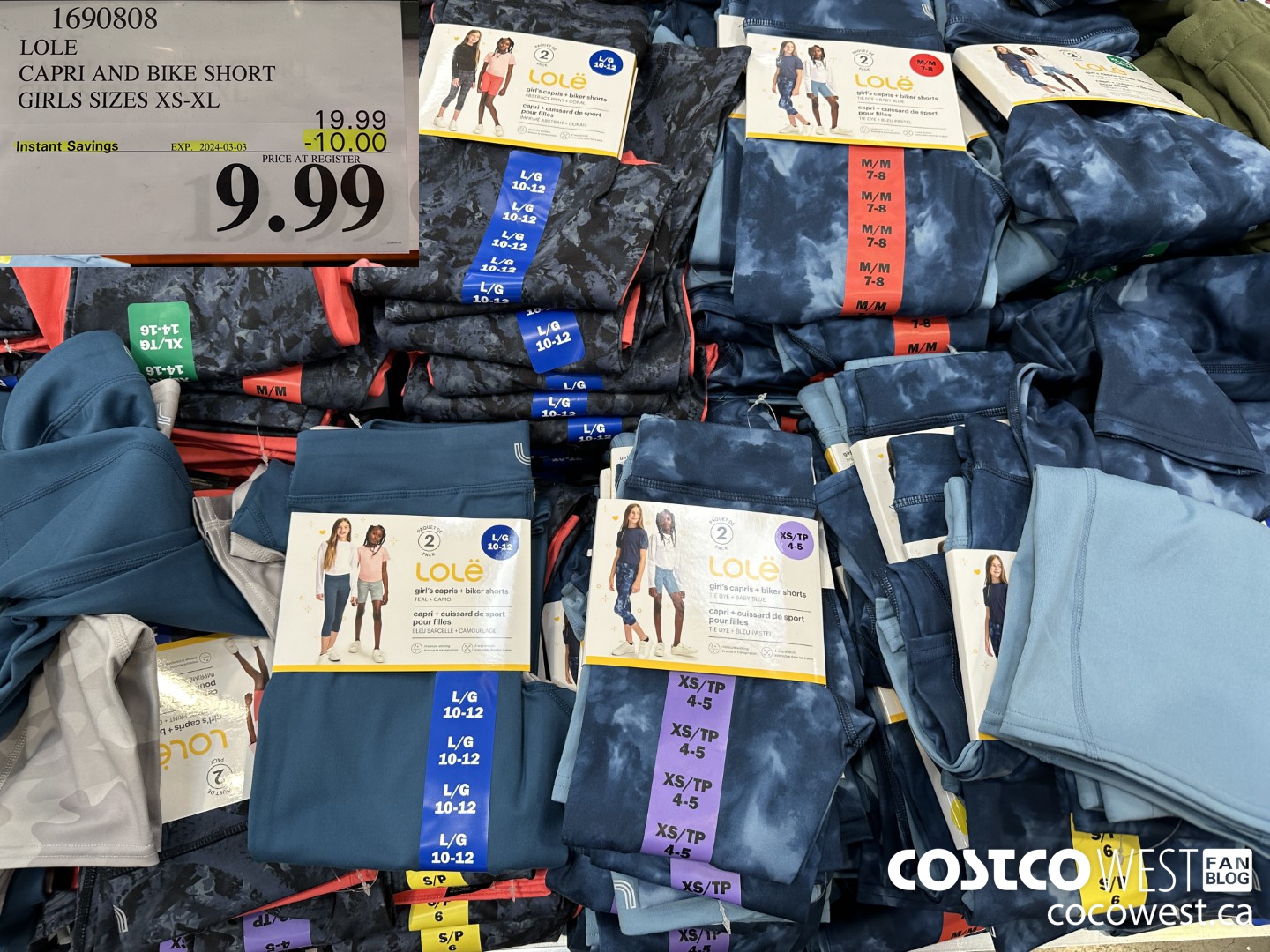 1690808 LOLE CAPRI AND BIKE SHORT GIRLS SIZES XS-XL ($10.00 INSTANT SAVINGS EXPIRES ON 2024-03-03) $9.99