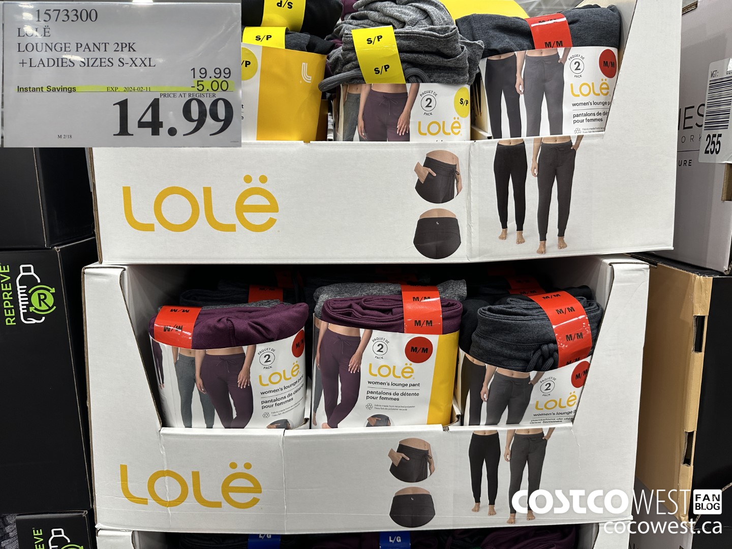 1573300 LOLE LOUNGE PANT 2PK LADIES SIZES S-XXL ($5.00 INSTANT SAVINGS EXPIRES ON 2024-02-11) $14.99