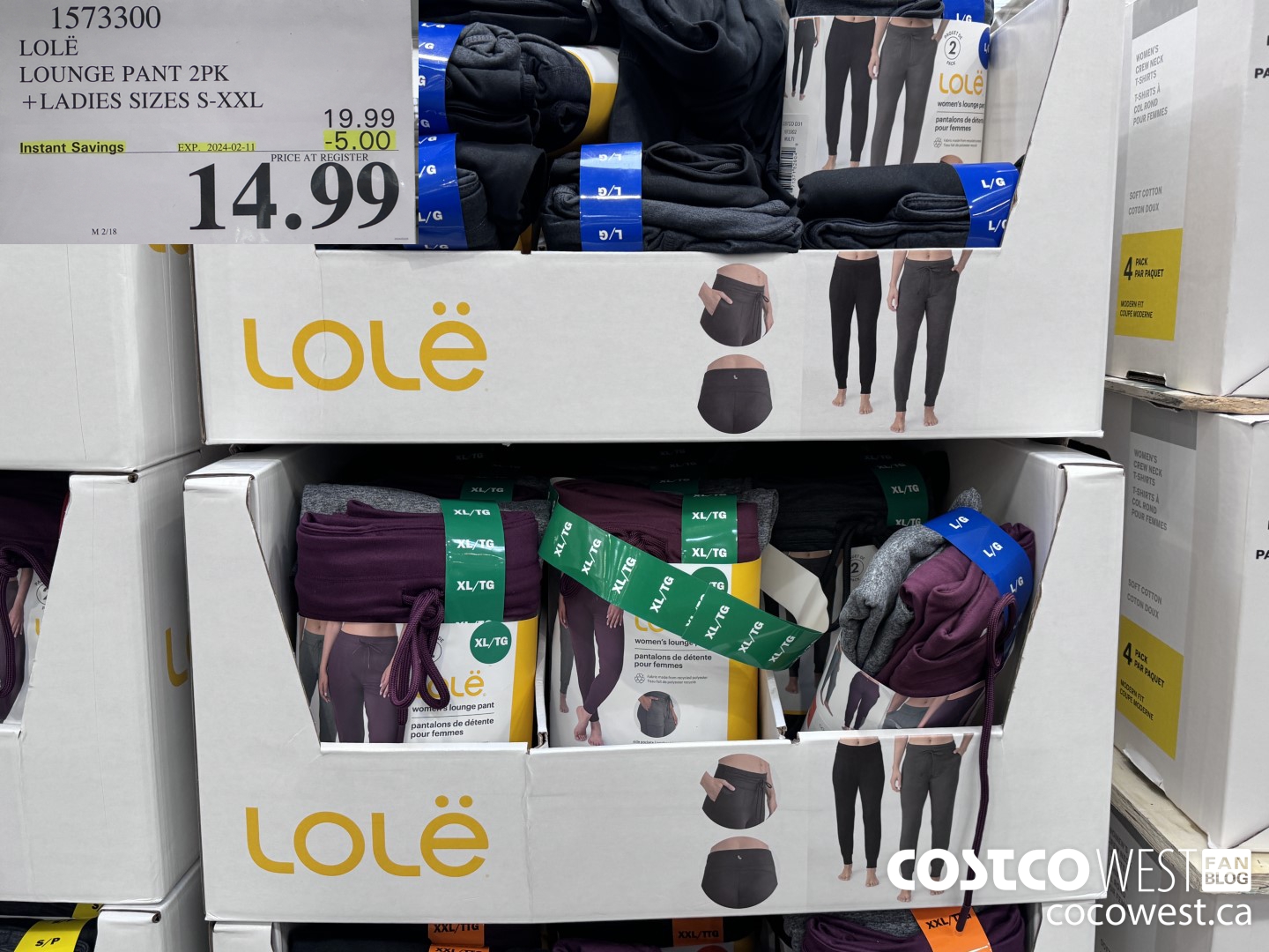 1573300 LOLE LOUNGE PANT 2PK LADIES SIZES S-XXL ($5.00 INSTANT SAVINGS EXPIRES ON 2024-02-11) $14.99
