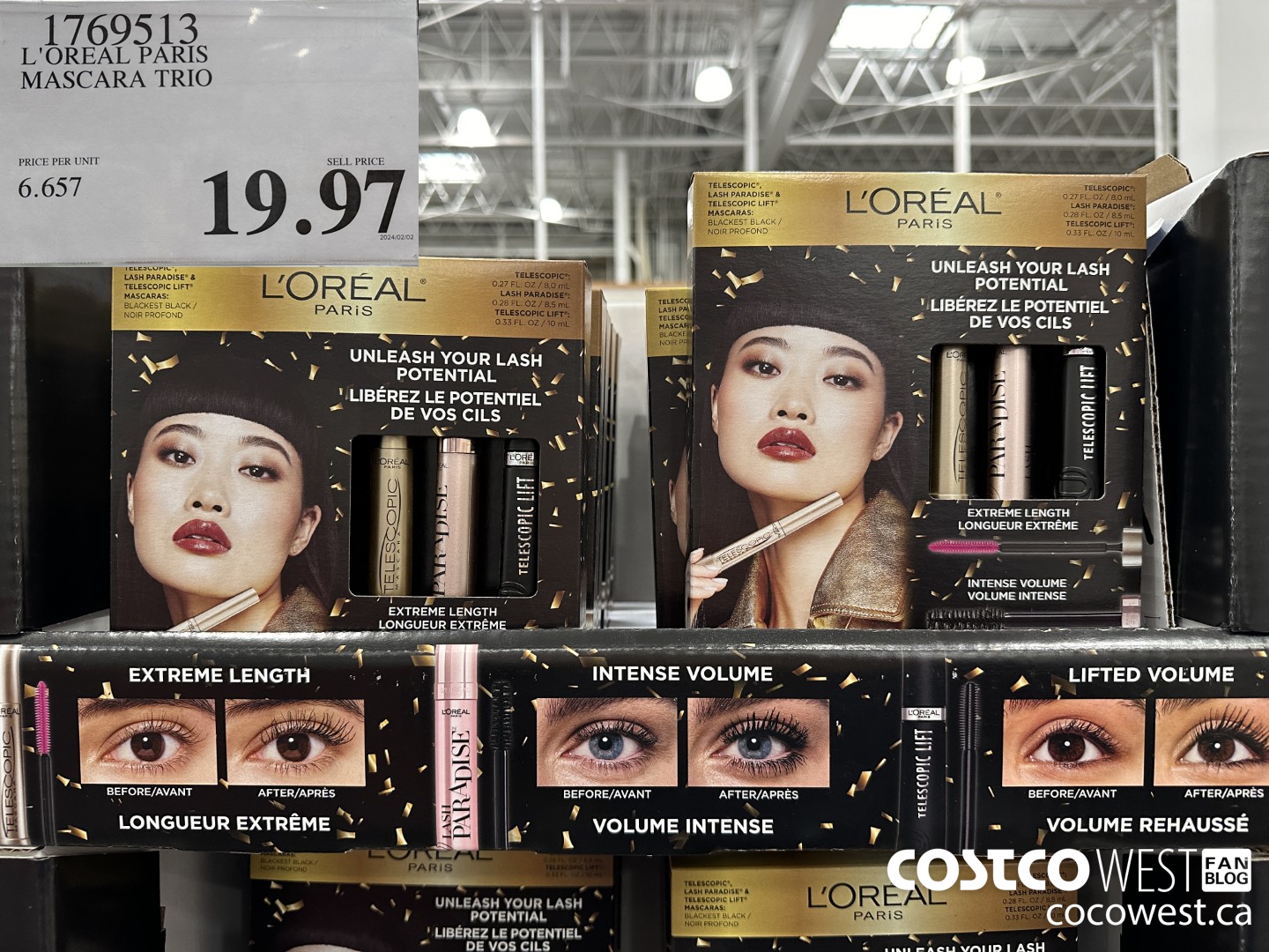 1769513 L'OREAL PARIS MASCARA TRIO $19.97