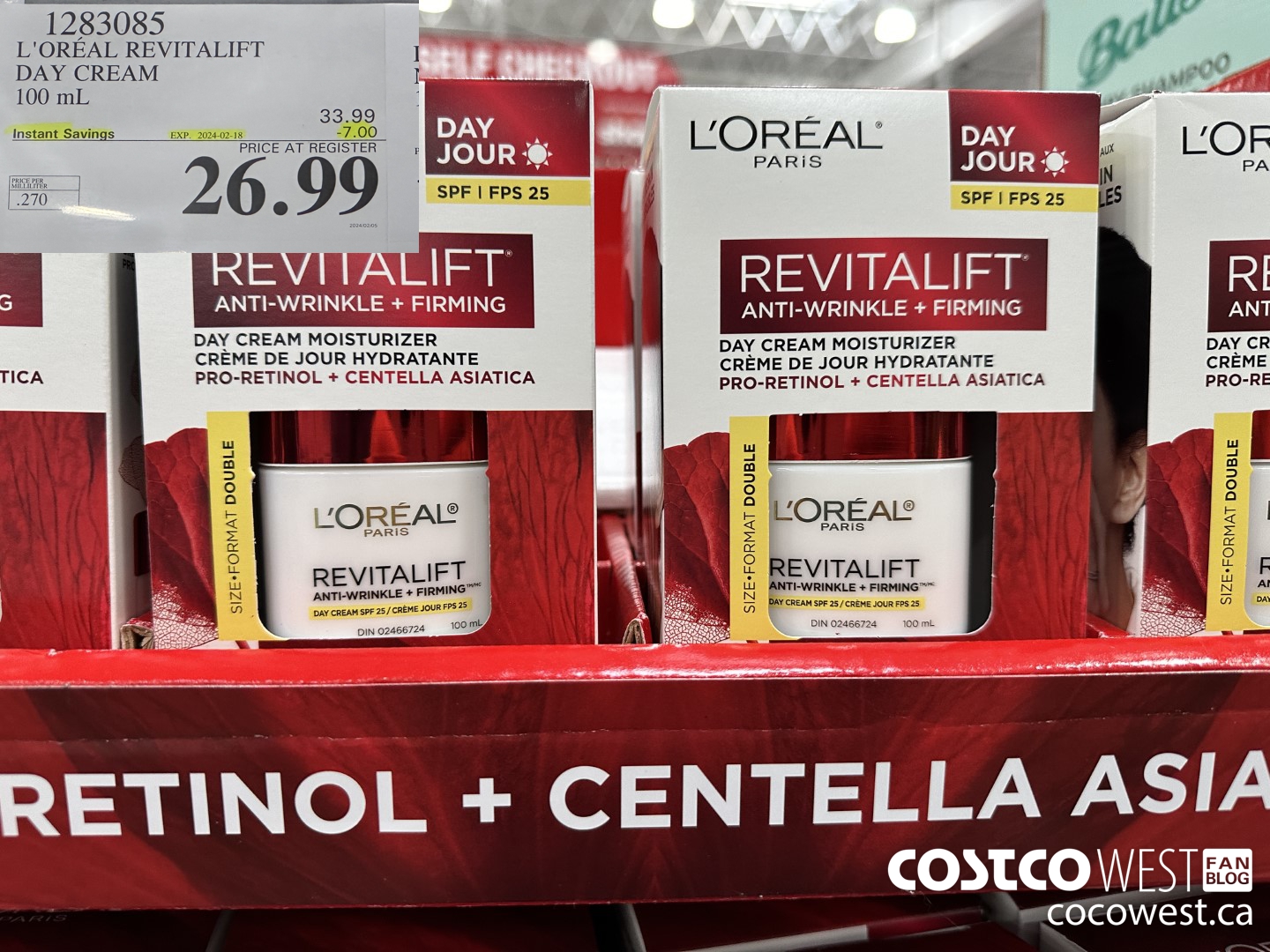 1283085 L'OREAL REVITALIFT DAY CREAM 100 mL ($7.00 INSTANT SAVINGS EXPIRES ON 2024-02-18) $26.99