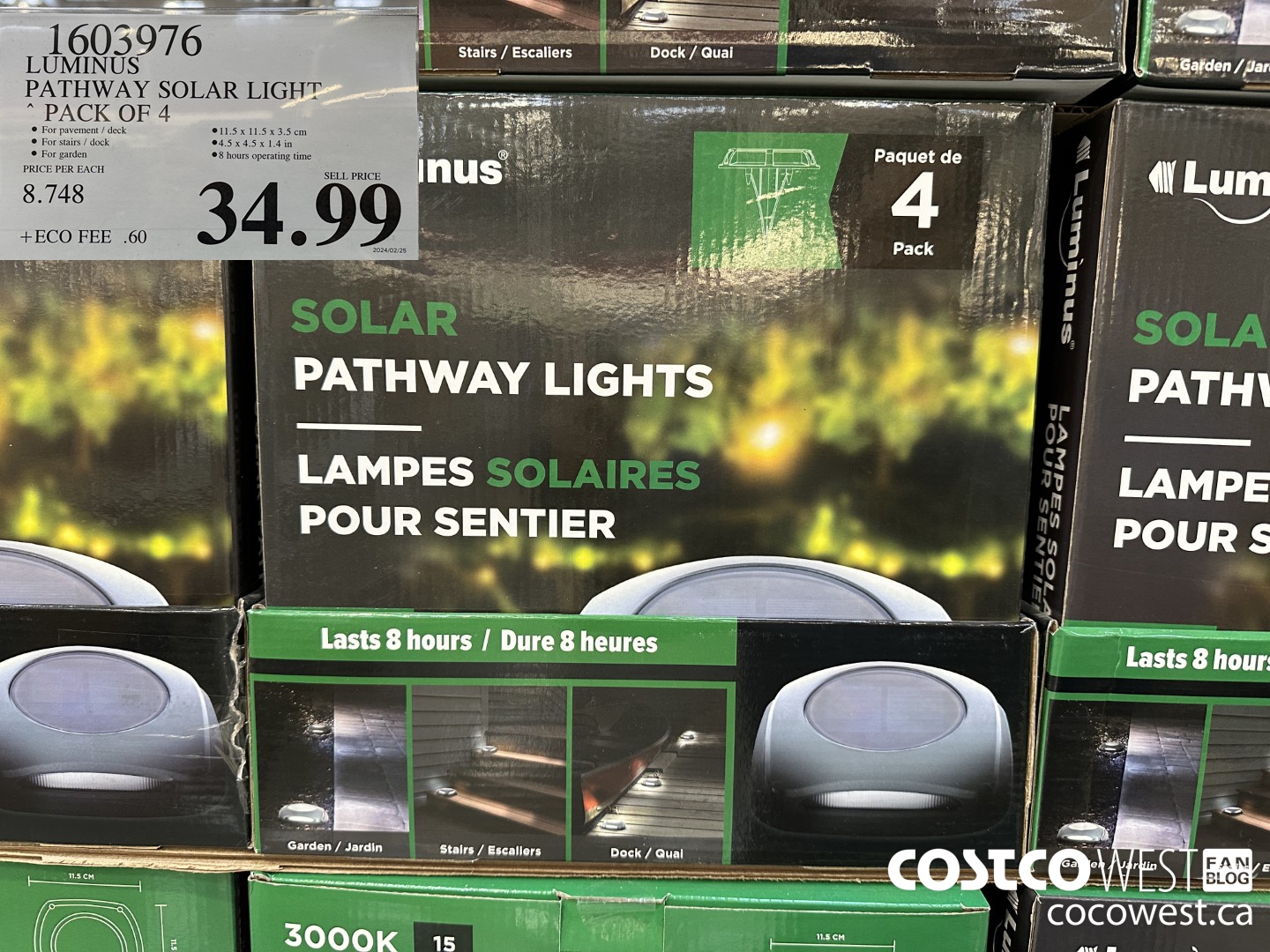 1603976 LUMINUS PATHWAY SOLAR LIGHT PACK OF 4 $34.99