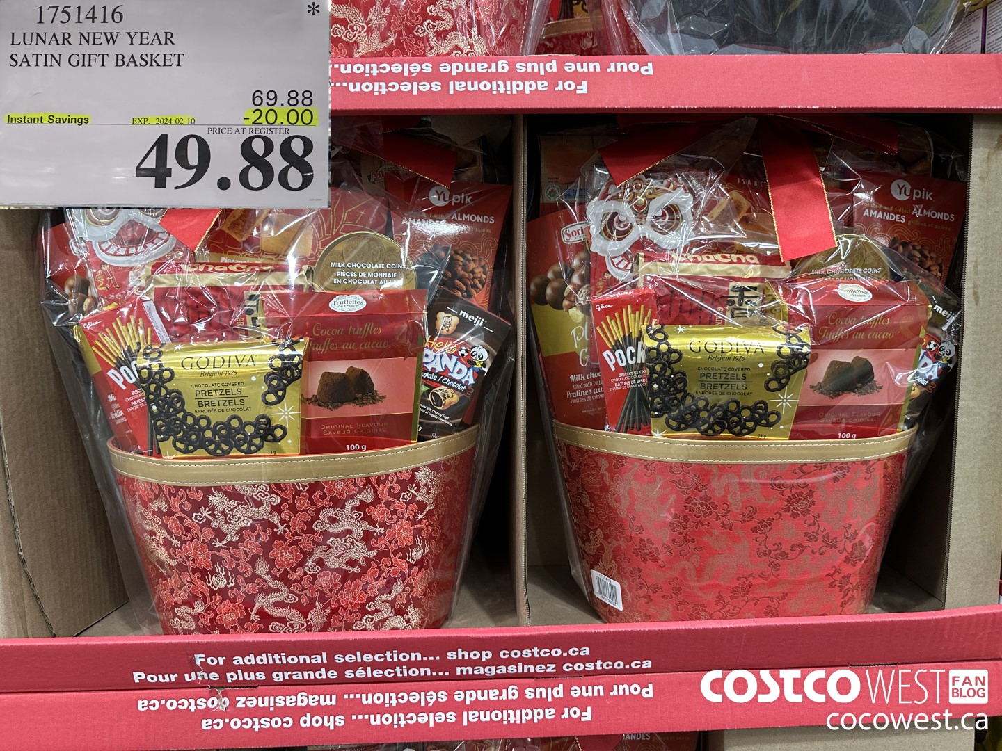 1751416 LUNAR NEW YEAR SATIN GIFT BASKET ($20.00 INSTANT SAVINGS EXPIRES ON 2024-02-10) $49.88