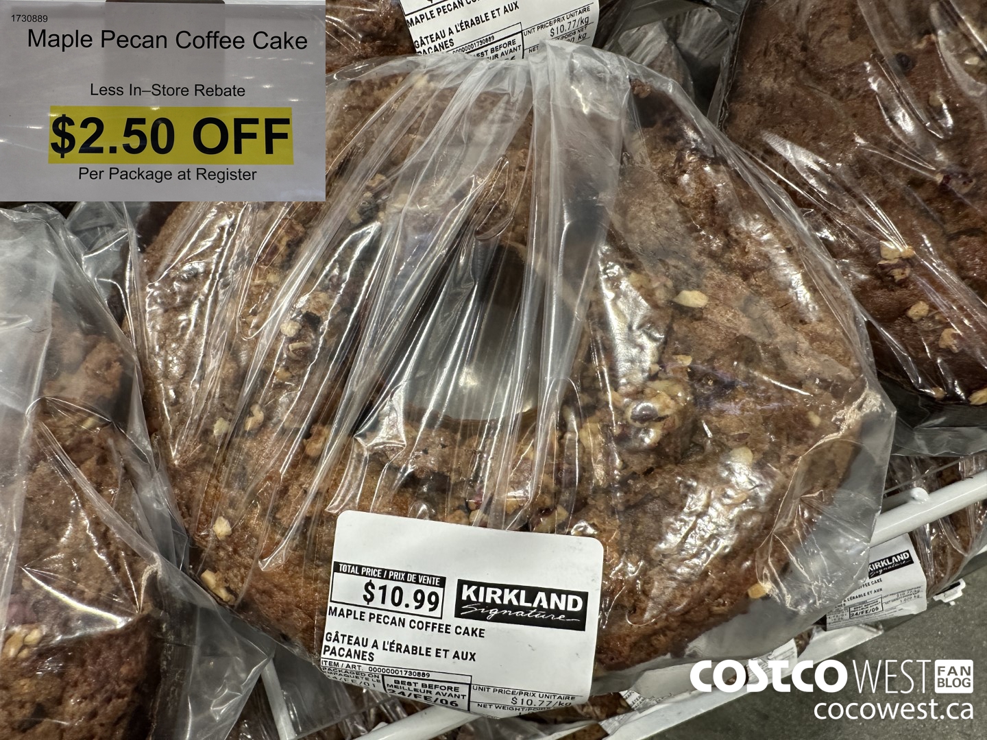 1730889 MAPLE PECAN COFFEE CAKE ($2.50 INSTANT SAVINGS)