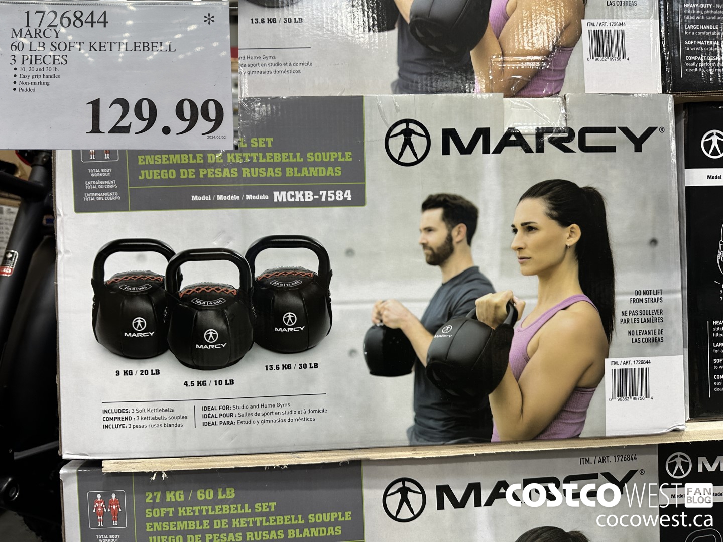 1726844 MARCY 60 LB SOFT KETTLEBELL 3 PIECES $129.99