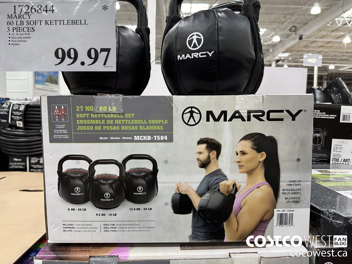 1726844 MARCY 60 LB SOFT KETTLEBELL 3 PIECES $99.97