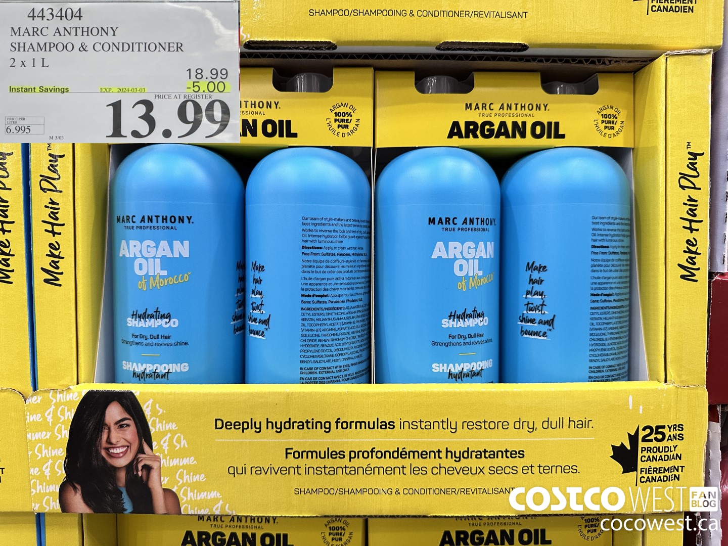 443404 MARC ANTHONY SHAMPOO & CONDITIONER 2 X 1L ($5.00 INSTANT SAVINGS EXPIRES ON 2024-03-03) $13.99