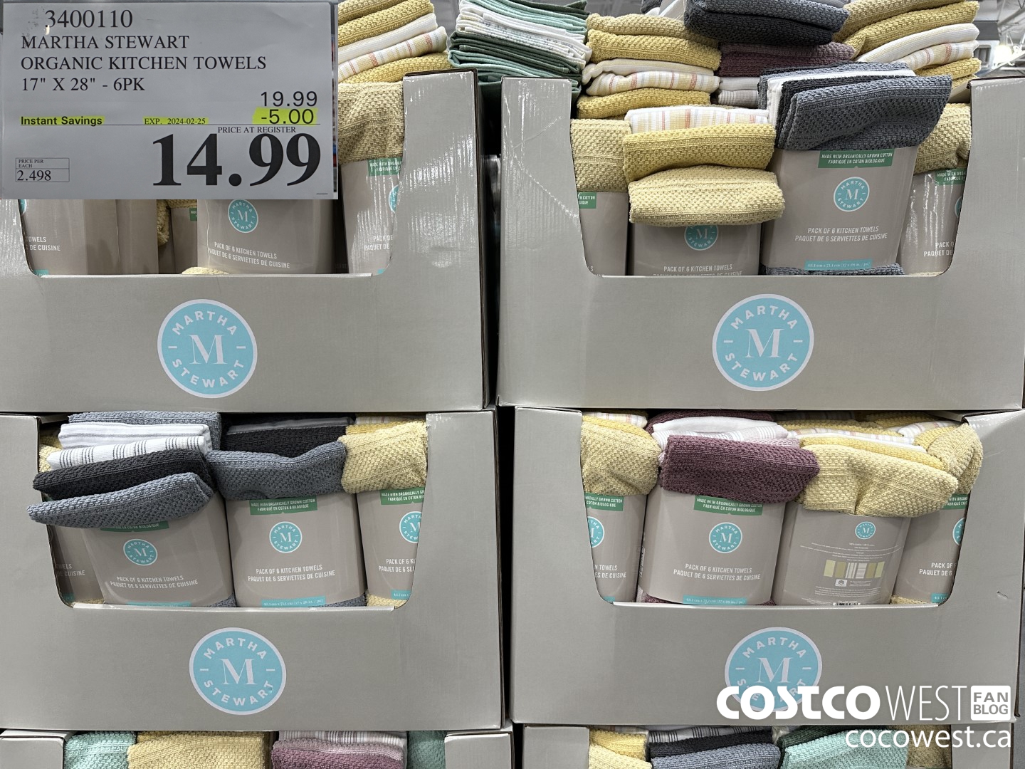 Costco Flyer Costco Sale Items For Feb 5 11 2024 For BC AB SK MB   MARTHA STEWART ORGANIC KITCHEN TOWELS 17 X 28 6PK 20240205 156142 