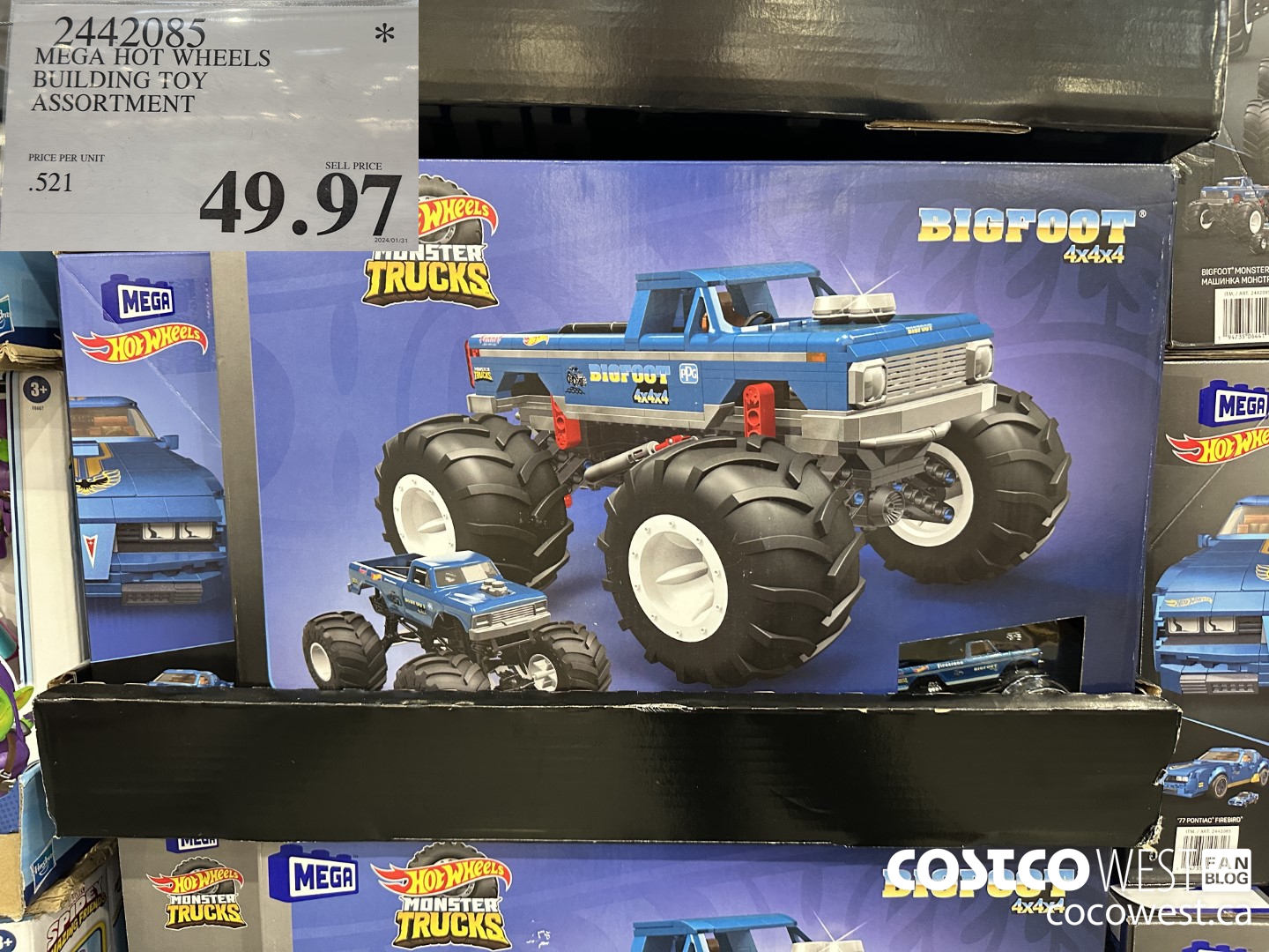 2442085 MEGA HOT WHEELS BUILDING TOY ASSORTMENT $49.97