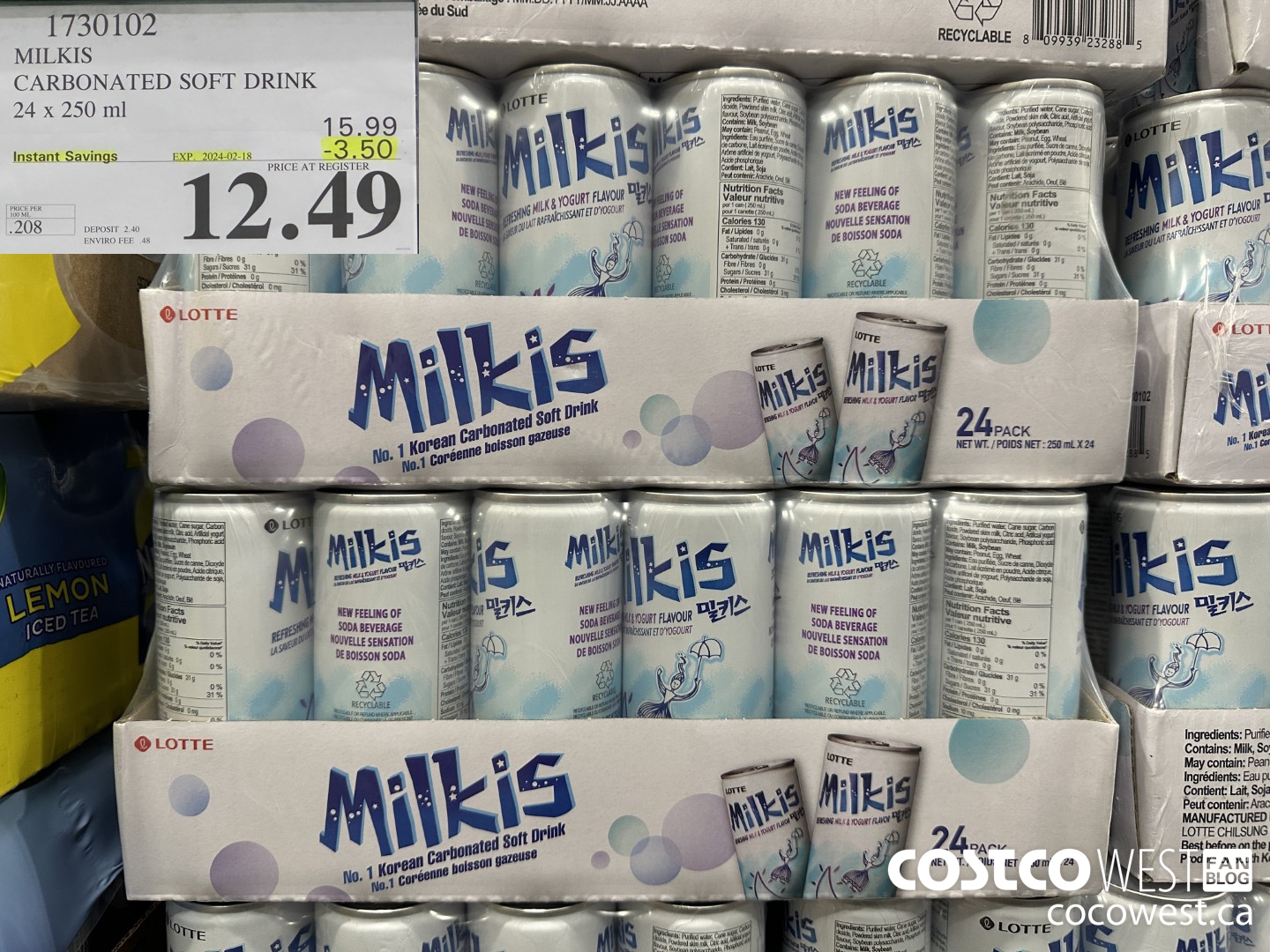 1730102 MILKIS CARBONATED SOFT DRINK 24 X 250 ML ($3.50 INSTANT SAVINGS EXPIRES ON 2024-02-18) $12.49