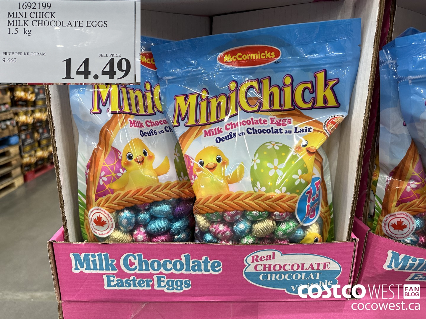 1692199 MINI CHICK MILK CHOCOLATE EGGS 1.5 KG $14.49