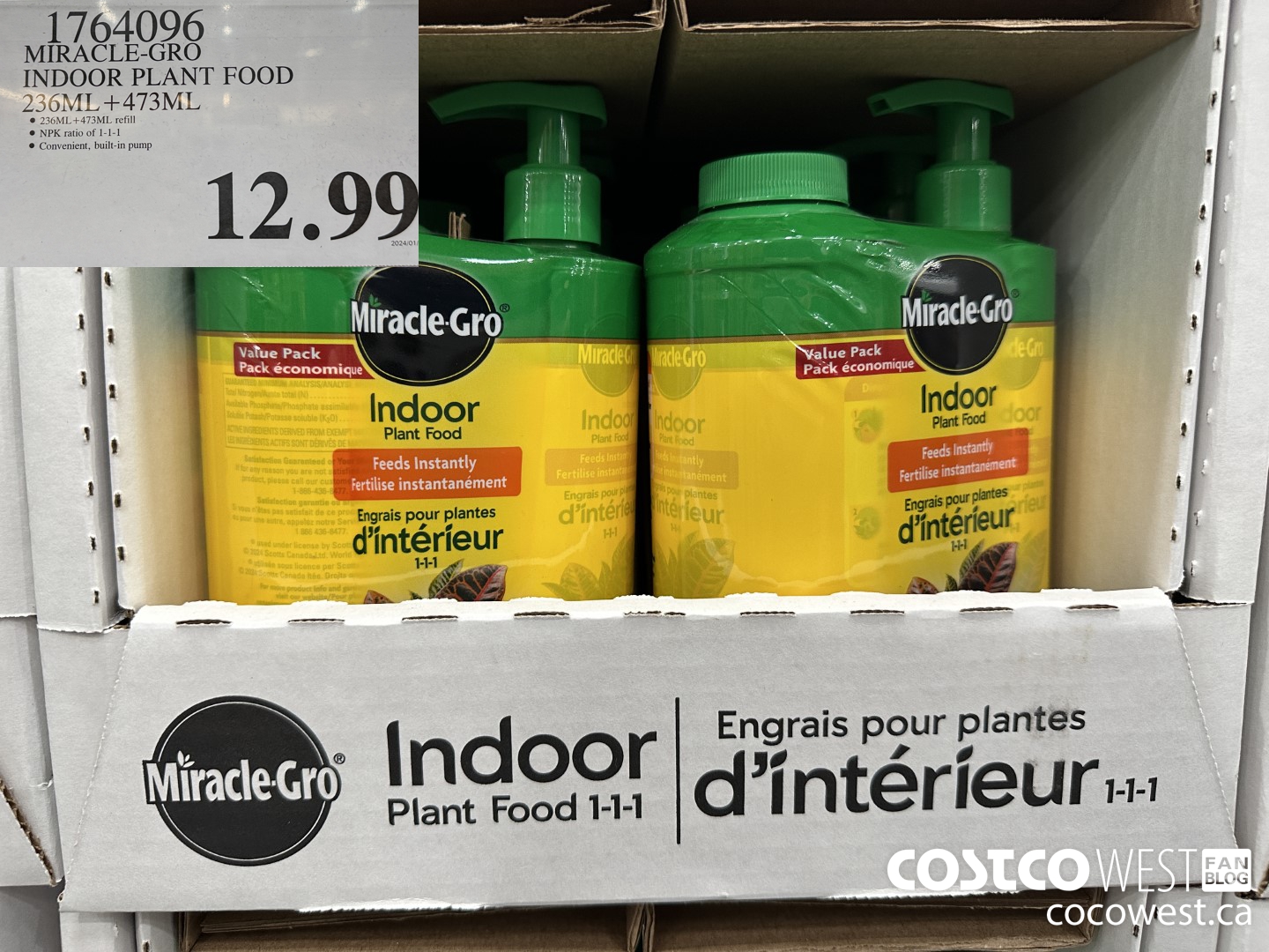 1764096 MIRACLE-GRO INDOOR PLANT FOOD 236ML + 473ML $12.99