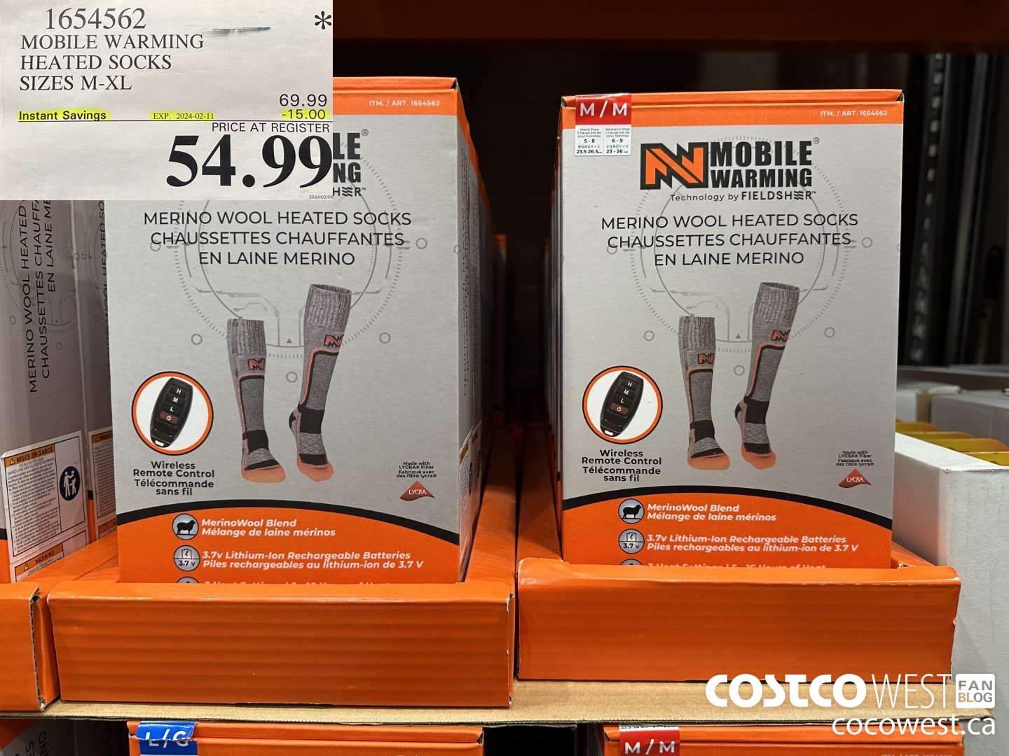 1654562 MOBILE WARMING HEATED SOCKS SIZES M-XL ($15.00 INSTANT SAVINGS EXPIRES ON 2024-02-11) $54.99