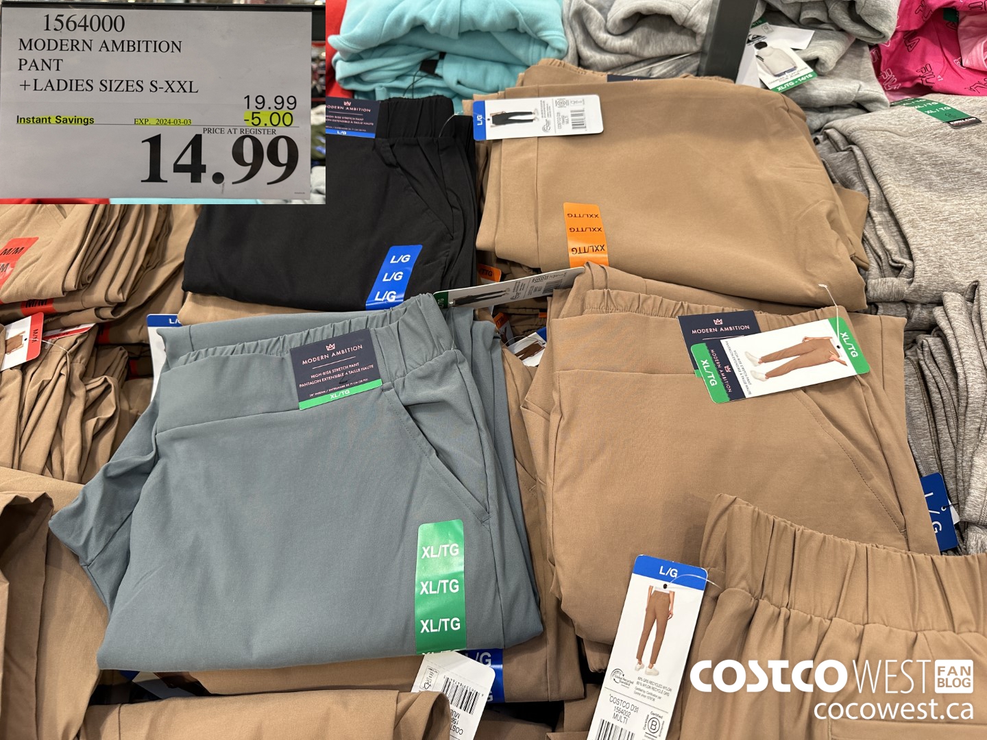 1564000 MODERN AMBITION PANT LADIES SIZES S-XXL ($5.00 INSTANT SAVINGS EXPIRES ON 2024-03-03) $14.99