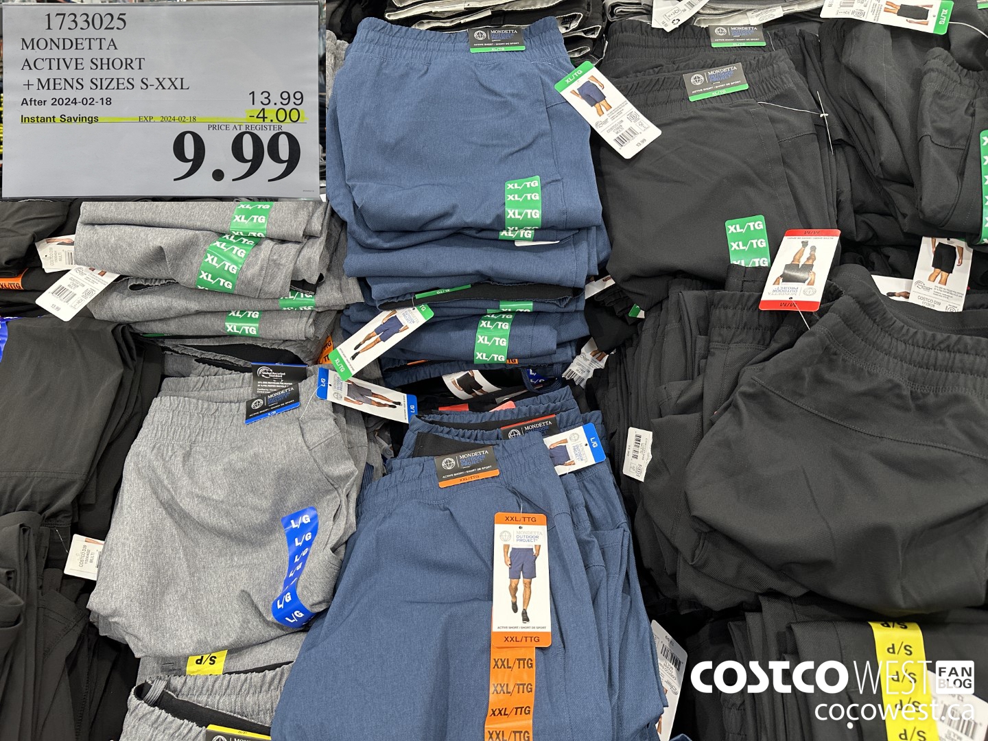 1733025 MONDETTA ACTIVE SHORT MENS SIZES S-XXL  ($4.00 INSTANT SAVINGS EXPIRES ON 2024-02-18) $9.99