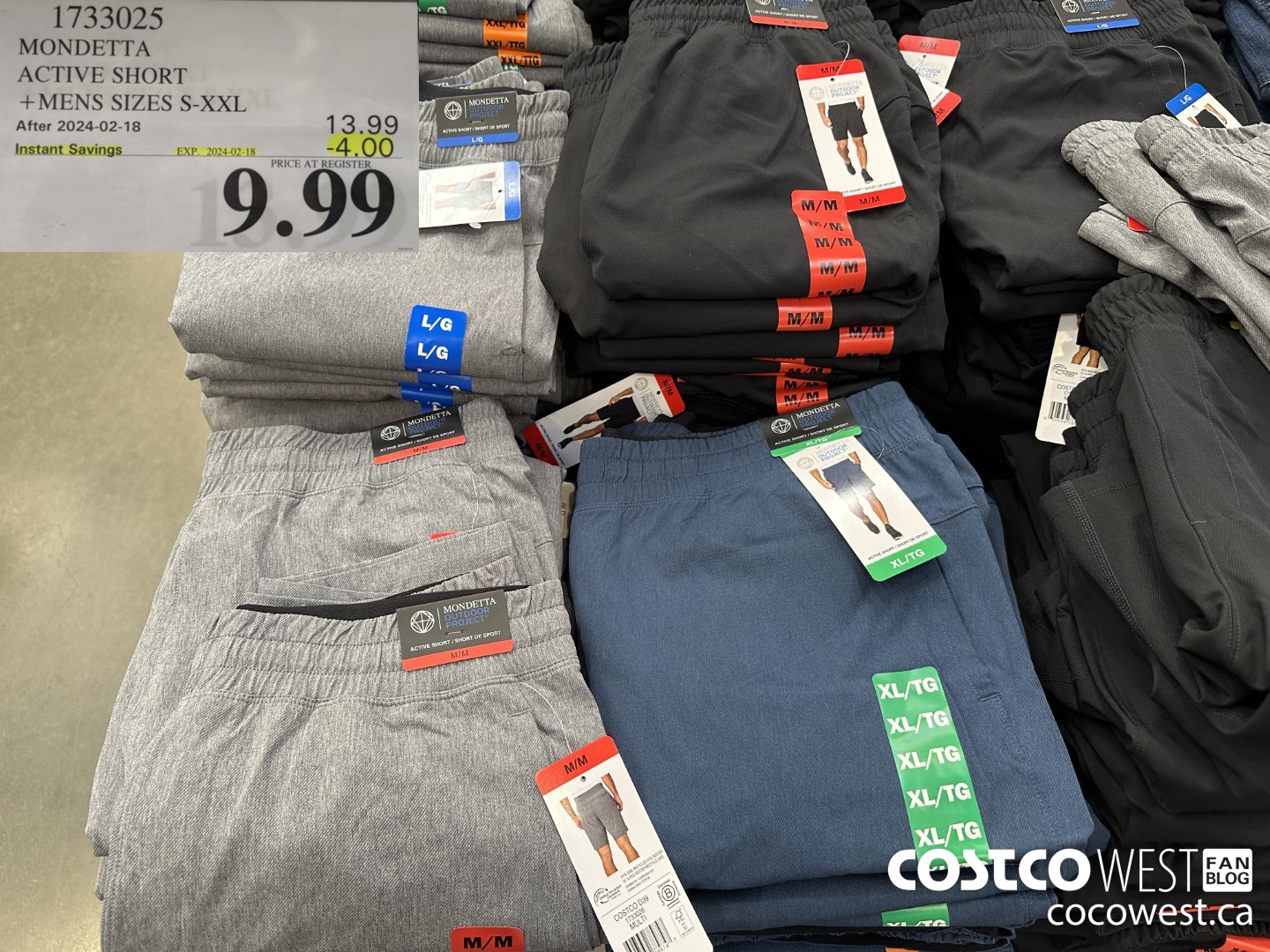 1733025 MONDETTA ACTIVE SHORT MENS SIZES S-XXL  ($4.00 INSTANT SAVINGS EXPIRES ON 2024-02-18) $9.99