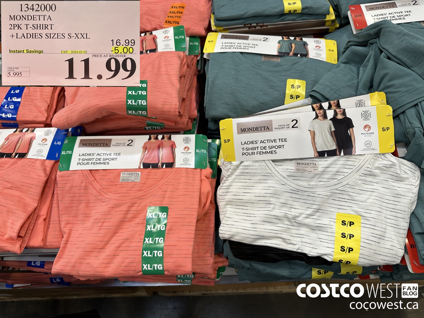 1342000 MONDET SLA 2PK T-SHIRT LADIES SIZES S-XXL ($5.00 INSTANT SAVINGS EXPIRES ON 2024-03-03) $11.99