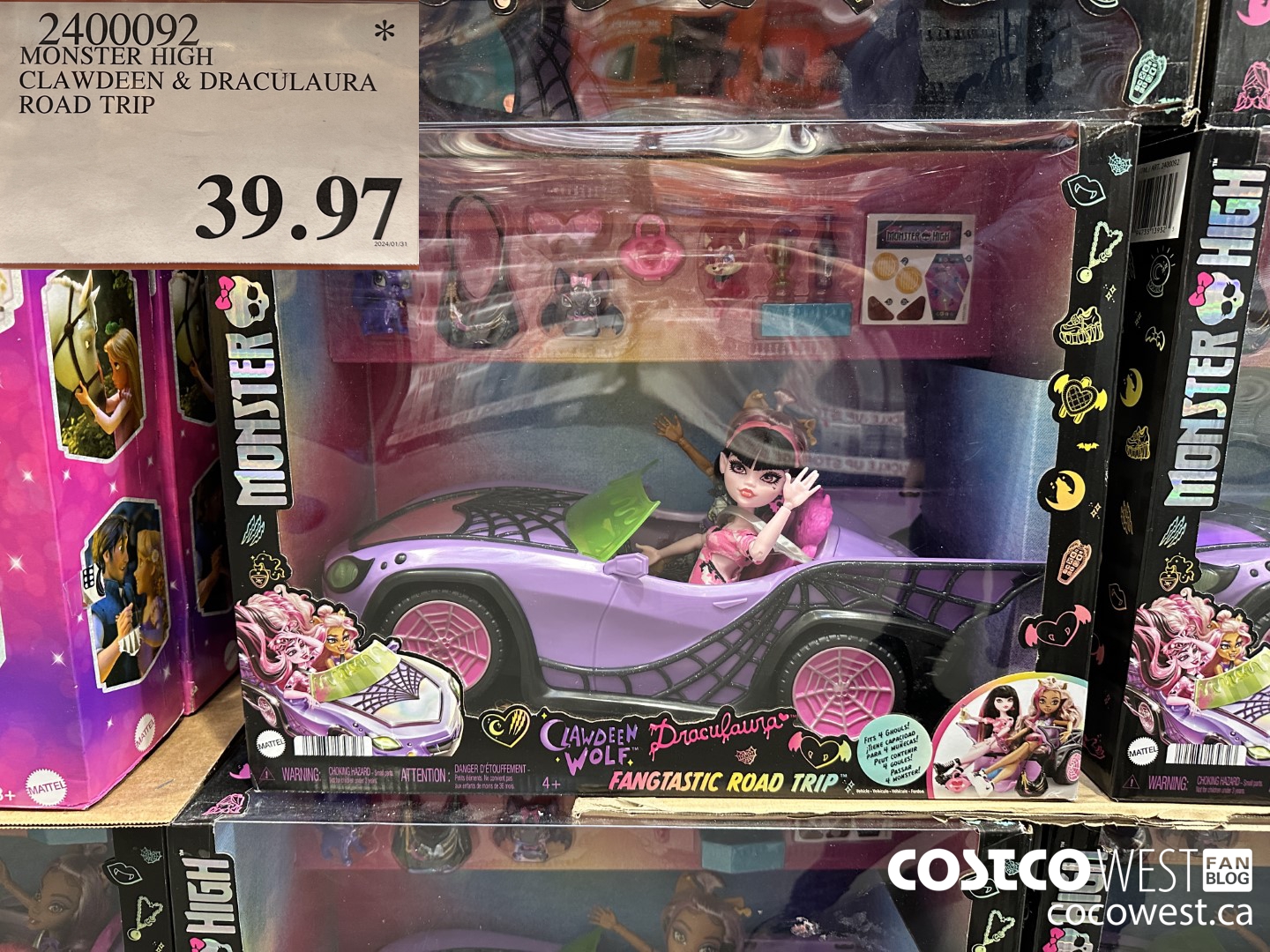 2400092 MONSTER HIGH CLAWDEEN & DRACULAURA ROAD TRIP $39.97