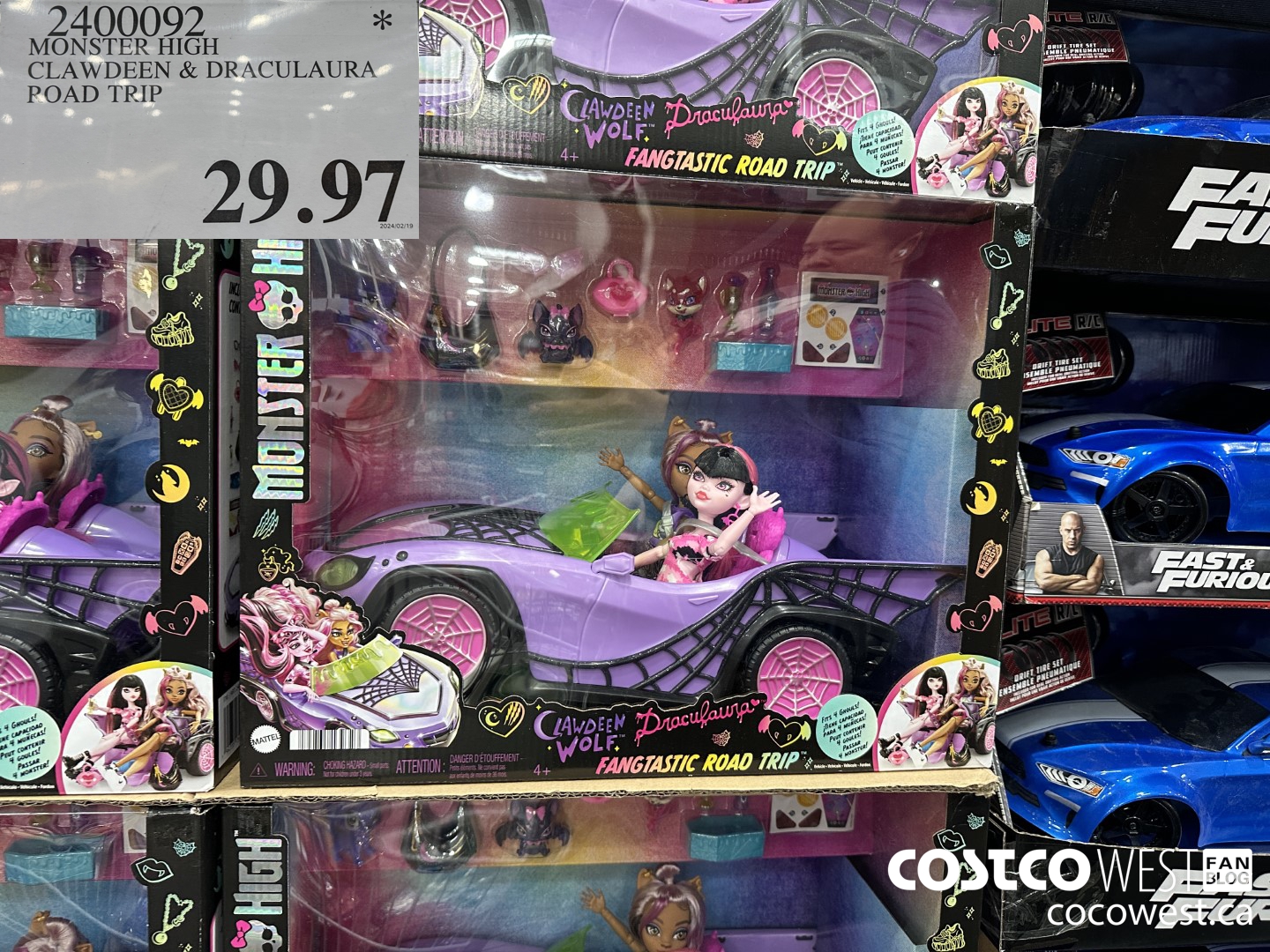 2400092 MONSTER HIGH CLAWDEEN & DRACULAURA ROAD TRIP $29.97