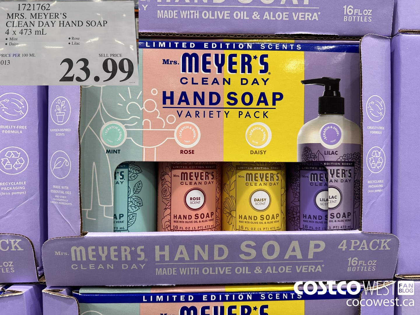 1721762 MRS. MEYER'S CLEAN DAY HAND SOAP 4 X 473ML $23.99