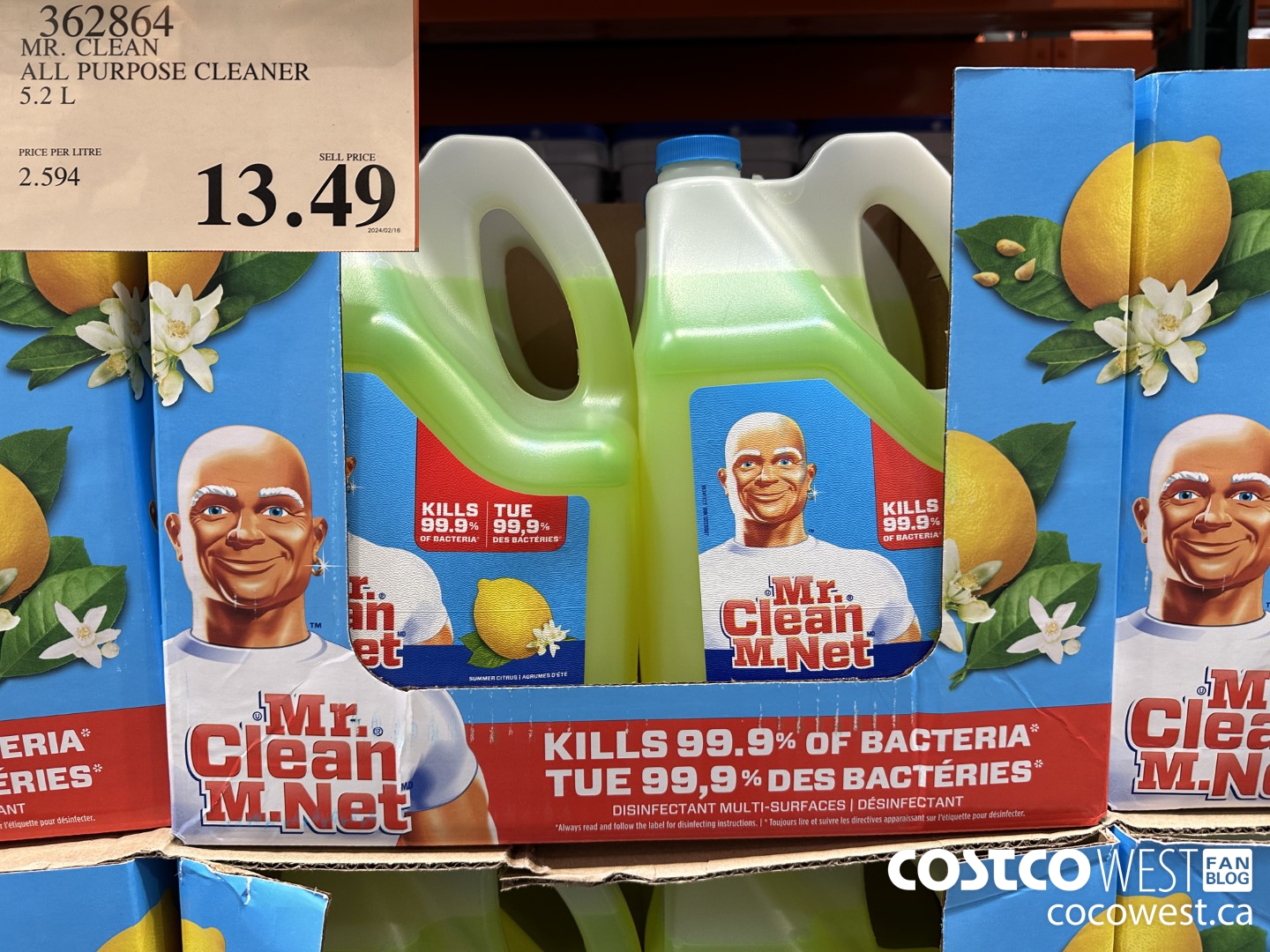 362864 MR. CLEAN ALL PURPOSE CLEANER 5.2 L $13.49